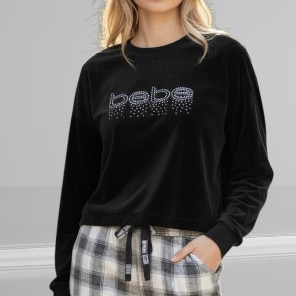 BEBE Sleepwear Women’s Velour Cropped‎ Size Large